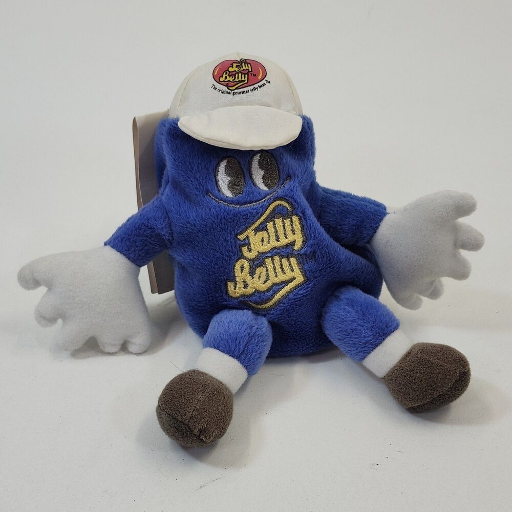 1999 Mr Jelly Belly Bean Bag Toy Blueberry 6" Plush Keychain Candy Fall Crop Tag
